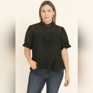 Haute Monde black‎ Lace Top Med